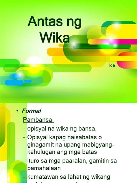 How to determine the antas ng wika